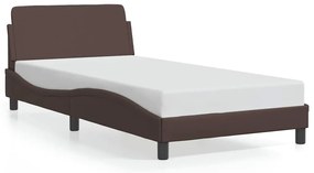 373140 vidaXL Рамка за легло Dover, кафява, 100x200 см, изкуствена кожа