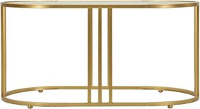 Бяла/златистa масичка за кафе със стъклен плот 50x90 cm Antalia – Mauro Ferretti