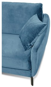 Ъглов диван от синьо кадифе (ляв ъгъл) Magic - Scandic