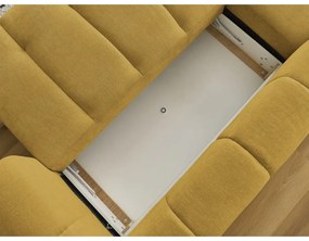 Сгъваем/с място за съхранение ъглов диван в цвят горчица (ляв ъгъл) Fuji – Bobochic Paris