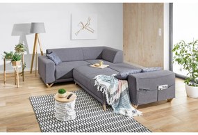 Сив разтегателен/с място за съхранение ъглов диван (ляв ъгъл/L форма) Classy Sophie – Miuform