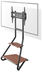 Nedis TVSM6200BK - Подова стойка за TV 37-75" черно/кафява