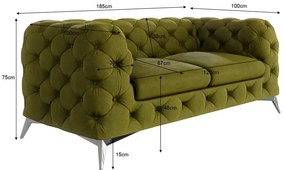 Зелен кадифен диван 185 cm Chelsea – Ropez