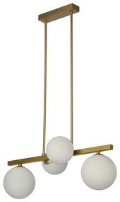 Висящо осветително тяло със стъклен абажур в бяло и златисто Kama – Candellux Lighting