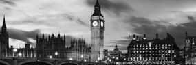 Картина на платно – Big Ben в Лондон в черно и бяло