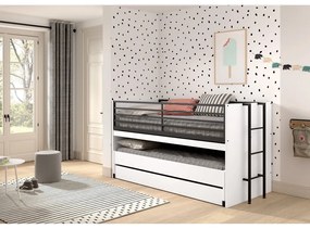 Бяло двуетажно разтегателно детско легло с включена подматрачна рамка 90x200 cm Sam – Vipack