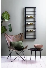 Черен стенен метален стелаж за вино 42x120x6 cm Macaben – Light &amp; Living