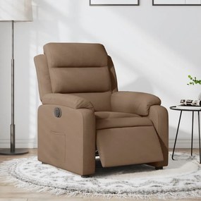 3204960 vidaXL Електрически наклоняем стол, кафяв, текстил