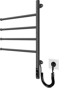 Ел. въртящ се сушилник за кърпи VEER 50W/230V 62,5x44,5 cm неръждаема стомана/черно