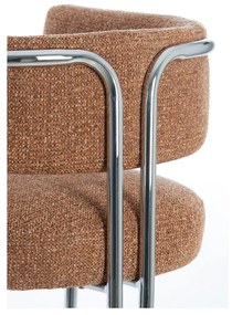 Светлокафяв тапициран трапезен стол с подлакътници Adante – Light &amp; Living