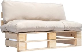 277476 vidaXL Градински палетен диван с пясъчни възглавници, борово дърво