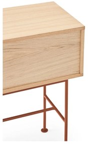 Конзолна маса в тухленочервено с дъбов фурнир Yoko - Teulat