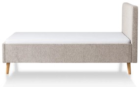 Сиво/кафяво двойно легло 140x200 cm тапицирано без ламелно дъно Smart – Meise Möbel