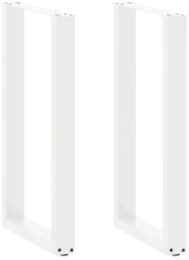 4013221 vidaXL Крака за бар маса, U-образни, 2 бр., бели, 50x(90-91) см, стомана
