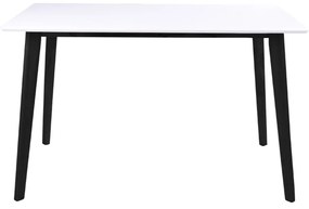 Бяла маса за хранене с черна конструкция , 120 x 70 cm Vojens - Bonami Essentials