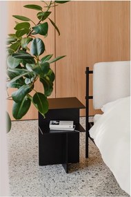 Черно нощно шкафче с рафтове Atik – noo.ma