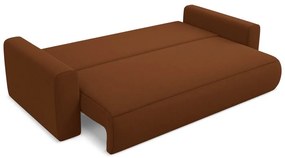 Теракотен кадифен разтегателен диван с място за съхранение 238 cm Kapua – Makamii