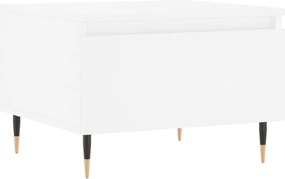 830844 vidaXL Кафе маса, бяла, 50x46x35 см, инженерно дърво