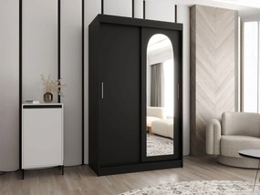 Гардероб Selfie 120 плъзгащ-Черно-Дължина: 120 см