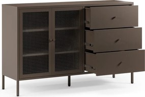 Сива метална витрина 140x90x40 cm Layna – Marckeric