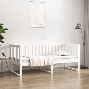 820892 vidaXL Дневно легло без матрак бяло 75x190 cm масивна дървесина бор
