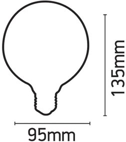 Лампа LED Filament InLight E27 G95 8W 2700K Dimmable Amber