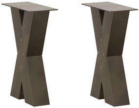4012955 vidaXL Крака за масичка за кафе, X-образни, 2 бр., естествена стомана, 38 x (42-43) см, стомана