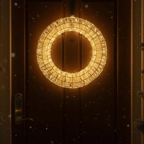 Коледна висяща лампа венец сребро 45 см вкл. LED IP44 - Nawa