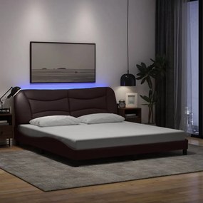 3213721 vidaXL Рамка за легло с LED без матрак Hvar, 180x200 см, плат