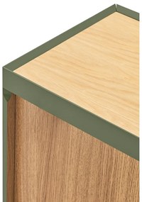 Зелен нисък скрин от декор от дъб 110x85 cm Arista – Teulat