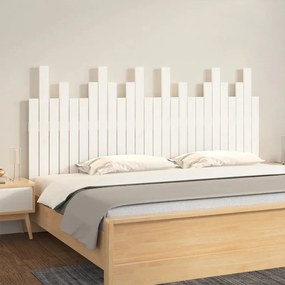 824809 vidaXL Стенна табла за спалня, бяла, 166x3x80 см, борово дърво масив