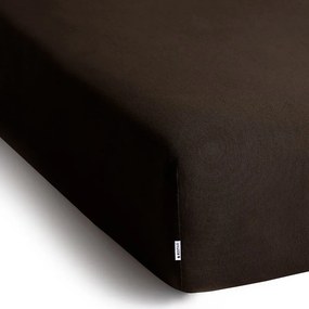 Тъмнокафяв еластичен чаршаф от джърси 180x200 cm Amber – Restilo
