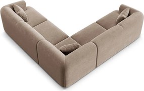 Светлокафяв кадифен ъглов диван Campi – Cosmopolitan Design