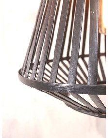 Черна висяща лампа с бамбуков абажур ø 30 cm Merapi - Good&amp;Mojo