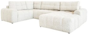 Кремав разтегателен модулен ъглов диван с място за съхранение (ляв ъгъл) Lulu – Miuform