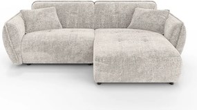 Бежов шенилов ъглов диван (десен ъгъл) Nelia – Ropez