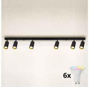 Brilagi - LED димируемо точково осветително тяло SELE 6xGU10/6,5W/230V черно/златисто