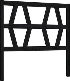 818599 vidaXL Горна табла за легло, черна, 81x4x100 см, бор масив