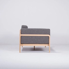 Тъмно сив диван със структура от дъбово дърво , 180 см Fawn - Gazzda