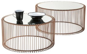 Комплект от 2 масички за кафе в меден декор Wire Big - Kare Design
