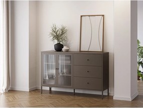 Сива метална витрина 140x90x40 cm Layna – Marckeric