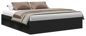3203881 vidaXL Рамка за легло, черна, 180x200 cм, Super King Size
