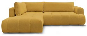 Сгъваем/с място за съхранение ъглов диван в цвят горчица (ляв ъгъл/L форма) Fuji – Bobochic Paris