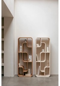 Кремава библиотека от масивен дъб 60x160x35 cm Seven – Zuiver