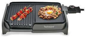 Скара тепаняки с грил 2в1 Techwood TTG-3326/2, 1600W, 33x26 см, Незалепващо покритие, Термостат, Черен