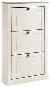 Бяла накланяща се стойка за обувки от масивен бор Toby – Støraa