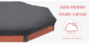 GINGER HOME Дървен пясъчник с покривало OSTRAGON 119х119х23 см.