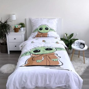 Памучно детско спално бельо за единично легло 140x200 cm Star Wars Baby Yoda - Jerry Fabrics