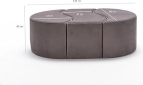 Сива табуретка Alya - Artie