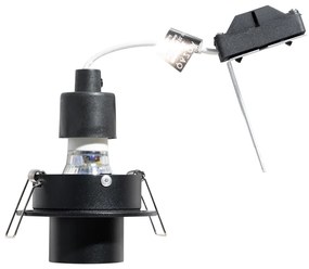 Комплект от 6 вградени спота черни GU10 35mm кръгли с наклон - Installa